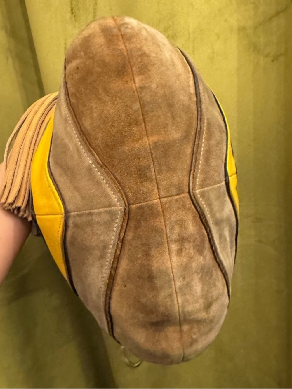Coach 2004 Chevron Gold, Yellow, & Metallic Hobo Bag RARE Style No. 3664 - Picture 8 of 10